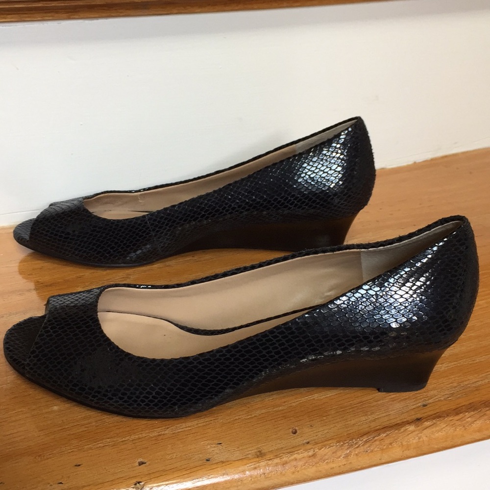 Arturo Chiang 1.5”peeptoe Darkest Navy/Black heel
